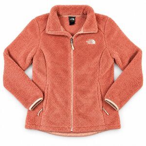 The North Face Fleece Jacket Womens Medium Coral Pink Full Zip Plush Pockets